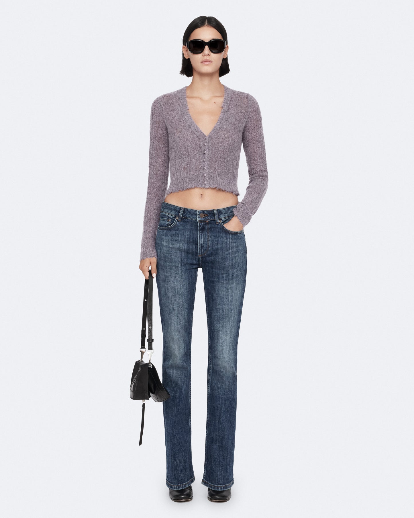 LILAC PURPLE Color Mabel Crop Cardigan from AllSaints