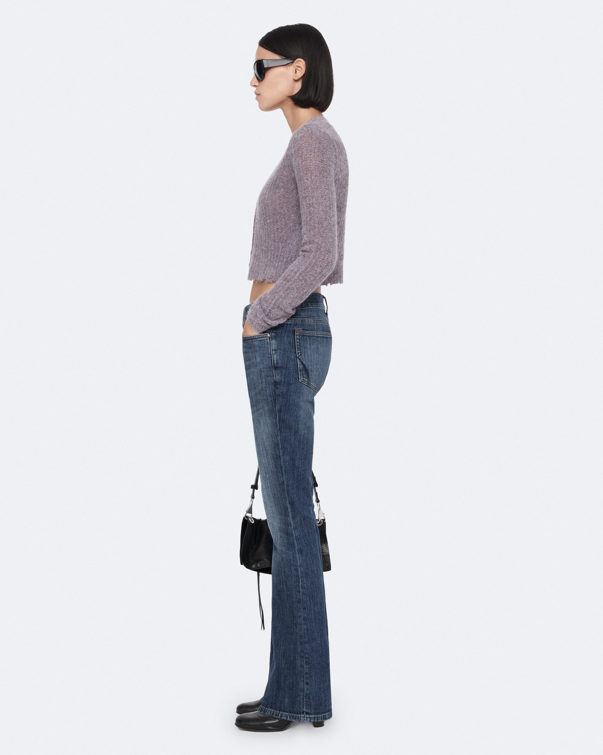 LILAC PURPLE Color Mabel Crop Cardigan from AllSaints