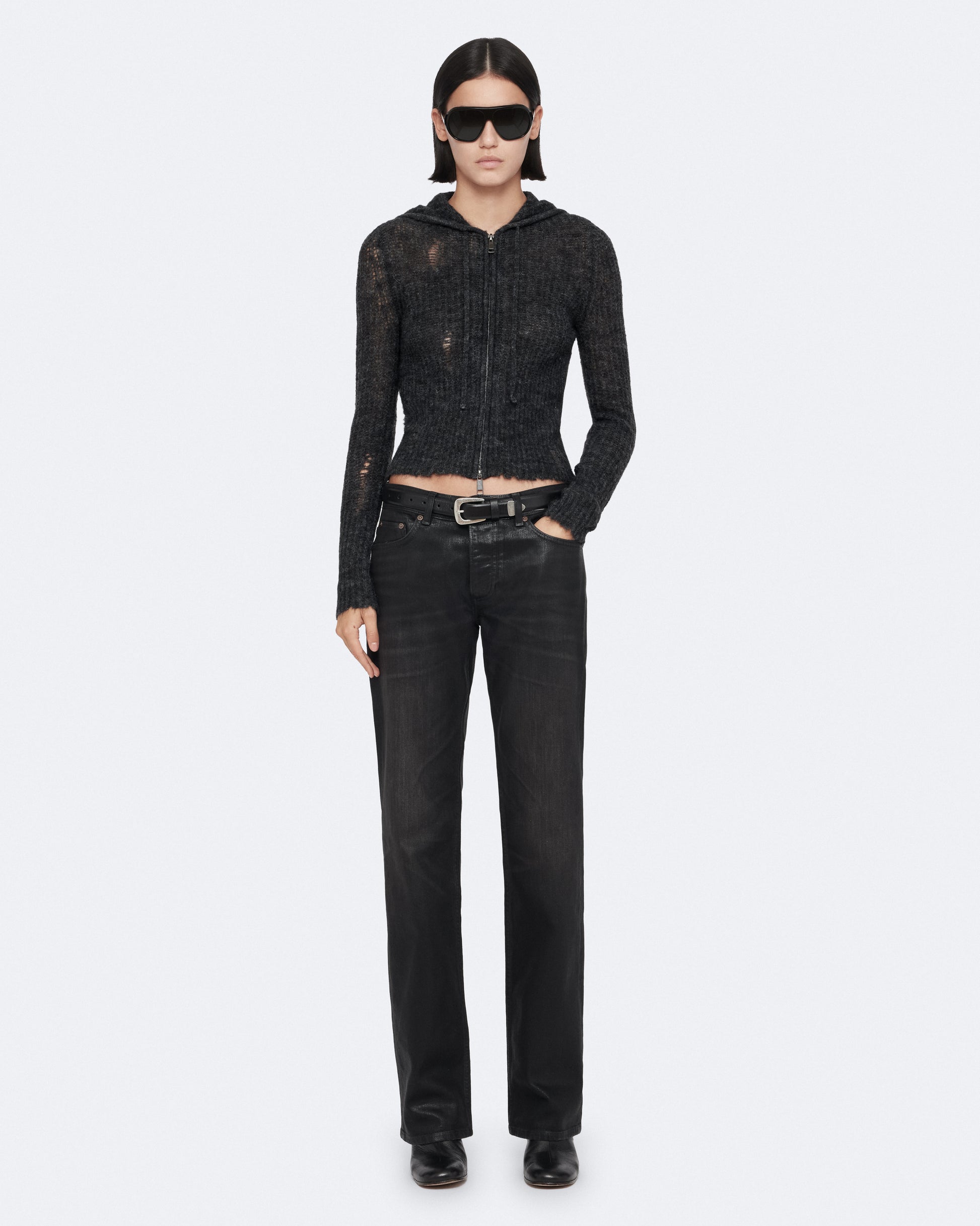 Charcoal Grey Color Mabel Hoodie from AllSaints