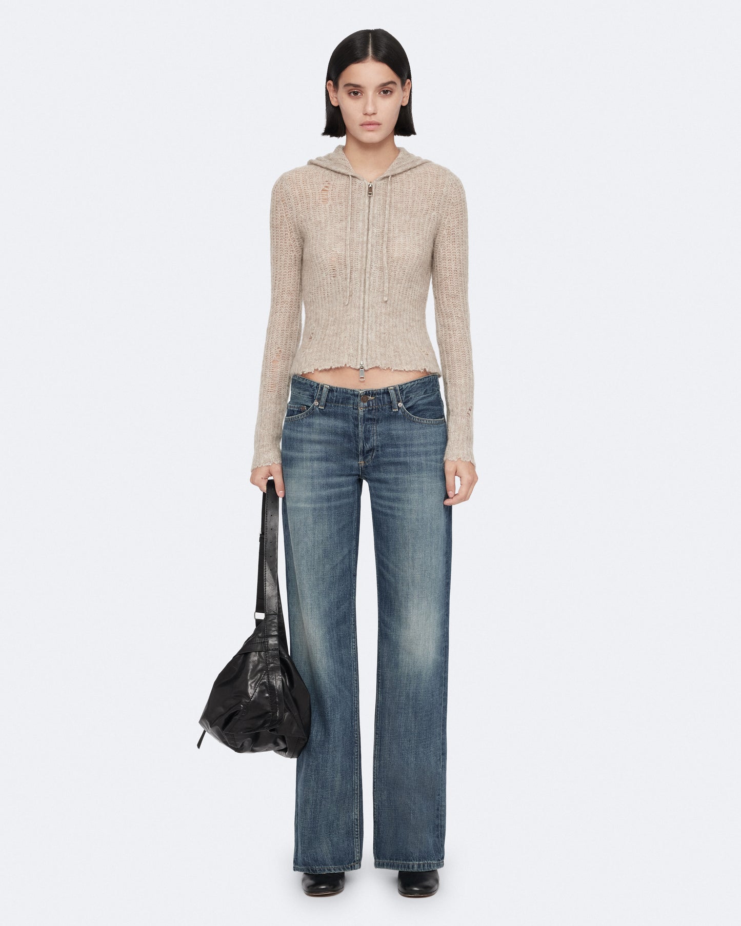 Pebble Grey Color Mabel Hoodie from AllSaints