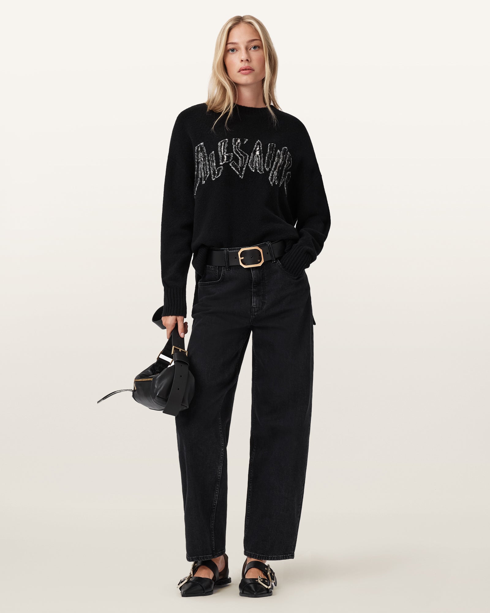 BLACK/CHALK WHITE Color Zinc Jumper from AllSaints