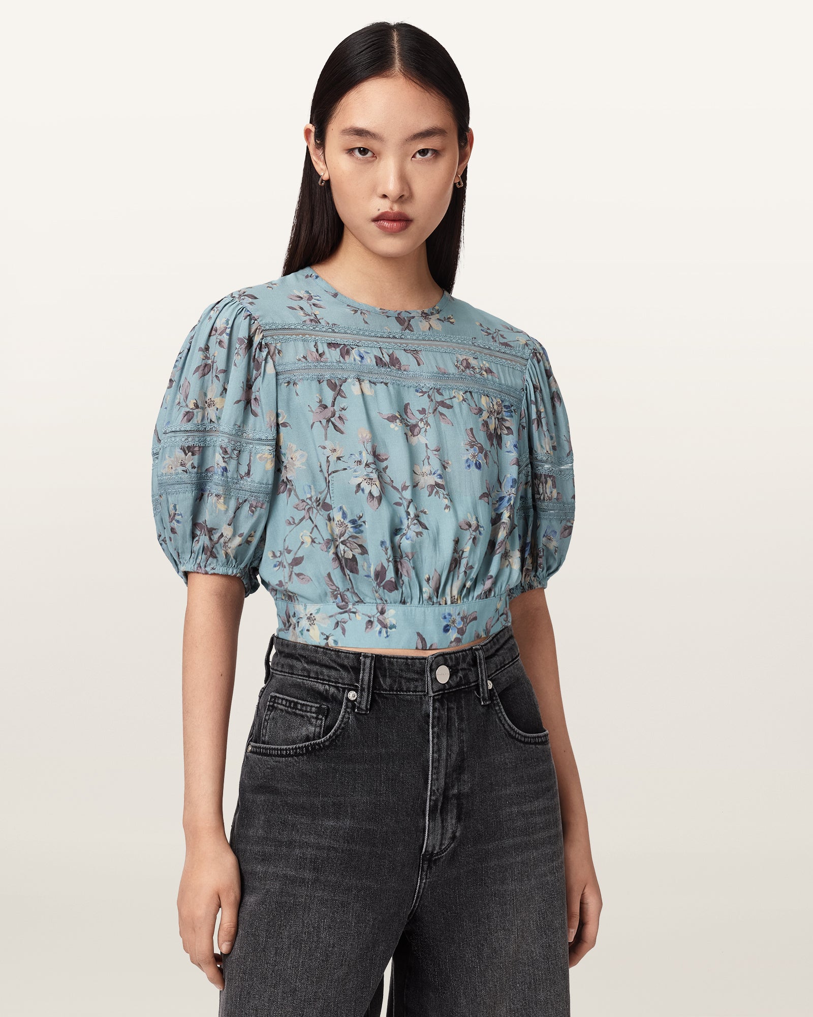 VINE LAKE BLUE Color Peony Top from AllSaints