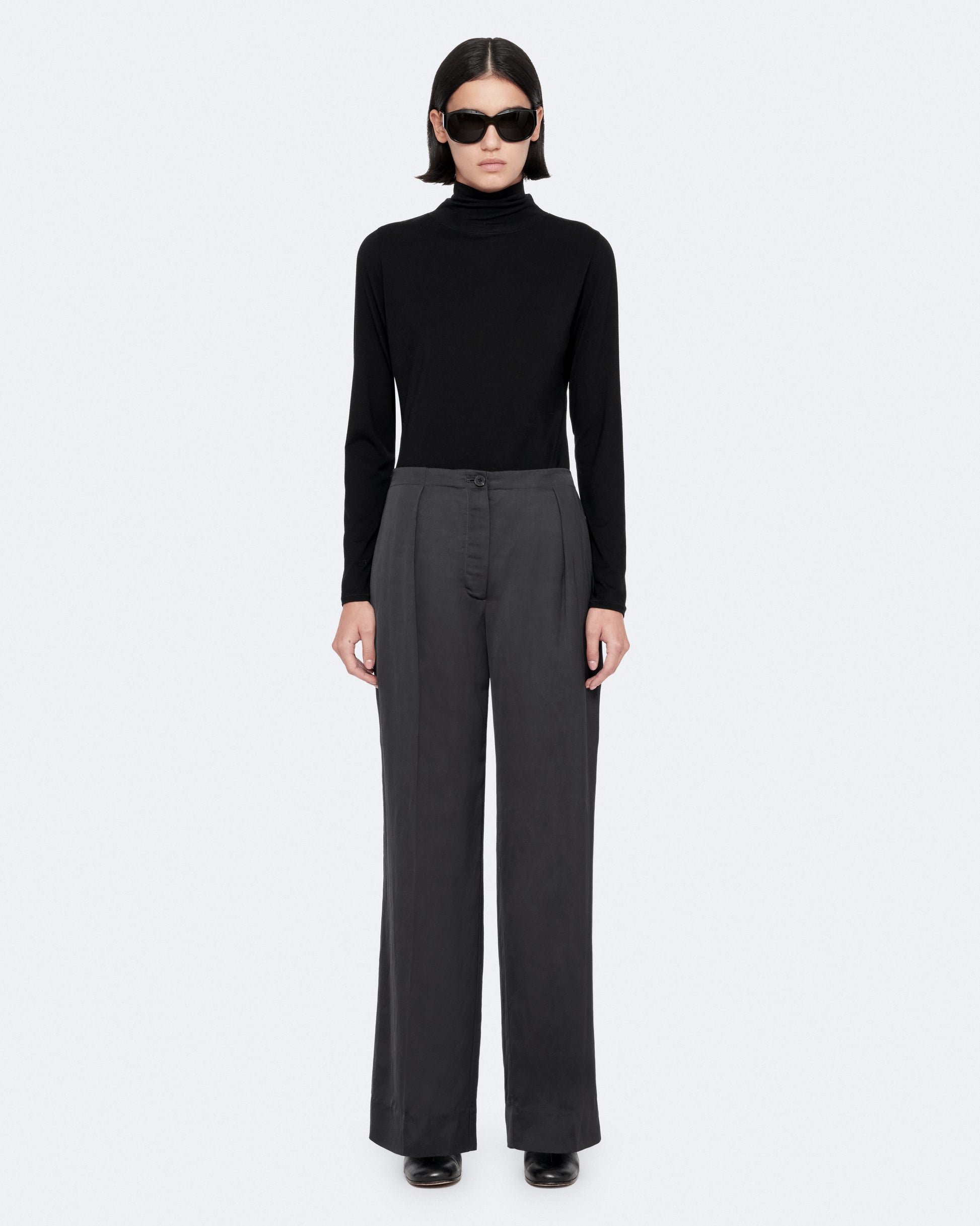 Ink Blue Color Leonie Satin Trousers from AllSaints