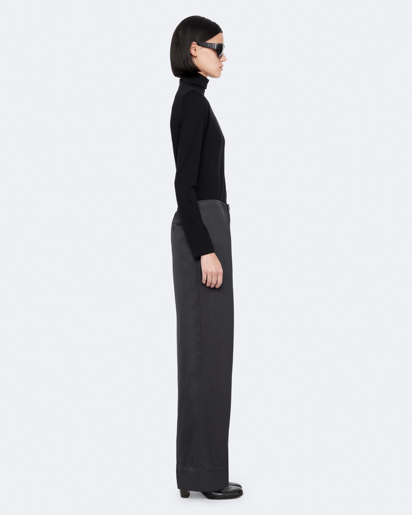 Ink Blue Color Leonie Satin Trousers from AllSaints