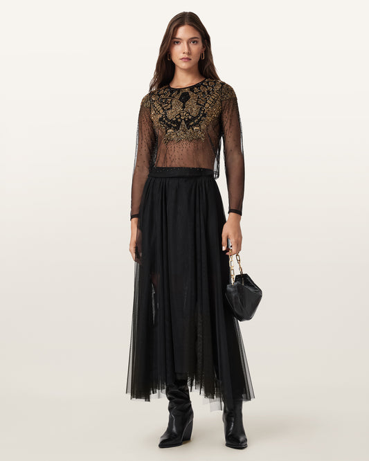 Black Color Ally Tulle Skirt from AllSaints