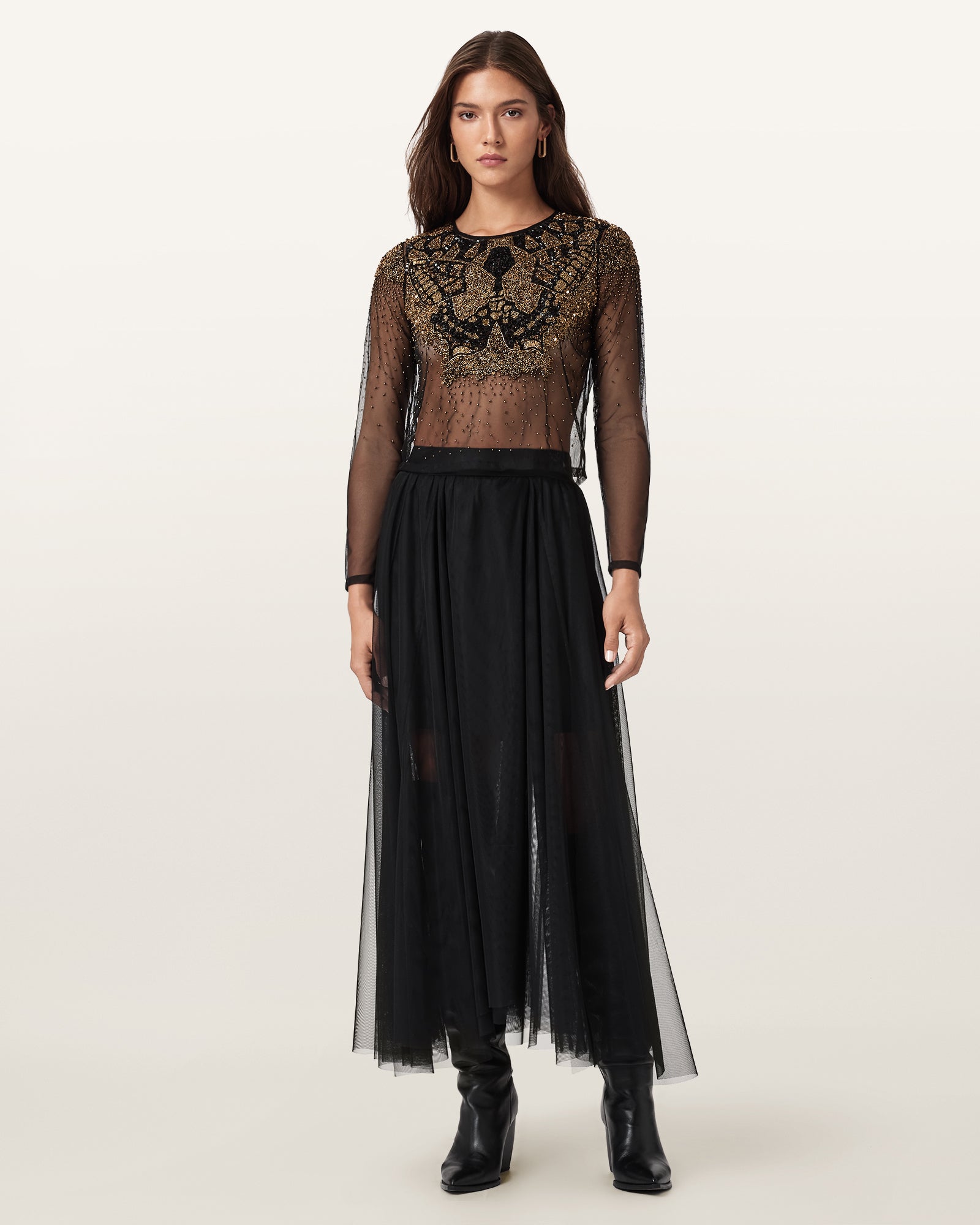Black Color Ally Tulle Skirt from AllSaints
