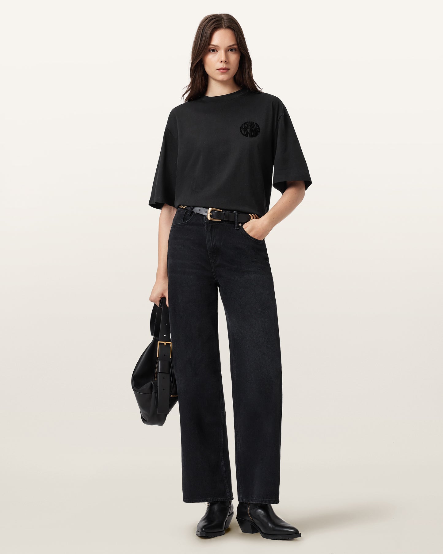 Black Color Hunter Amelie Tee from AllSaints