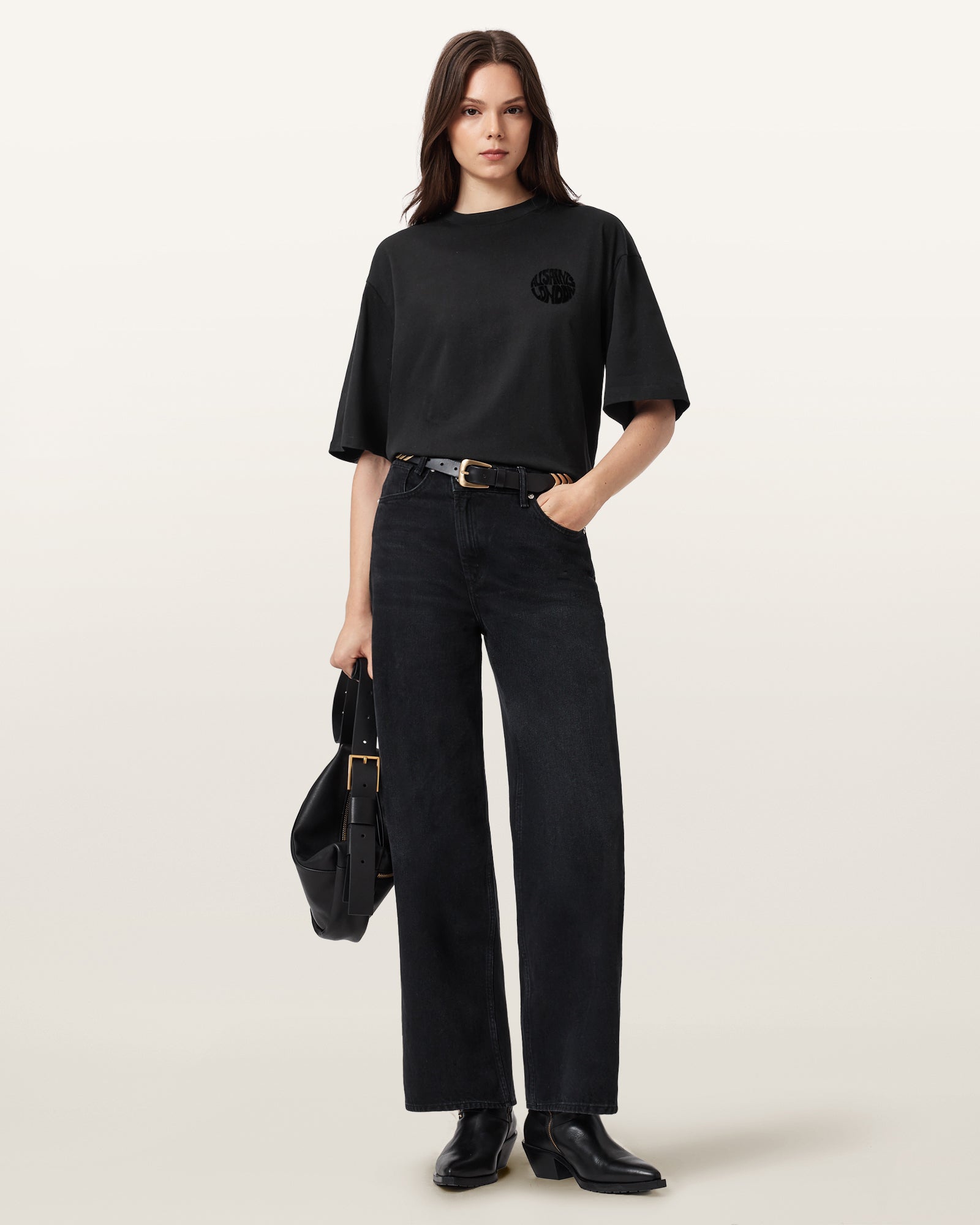 Black Color Hunter Amelie Tee from AllSaints