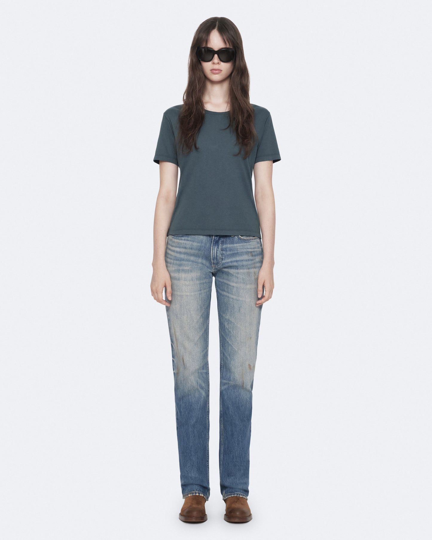 TINT LIGHT INDIGO Color Nat Low Slim Jeans from AllSaints