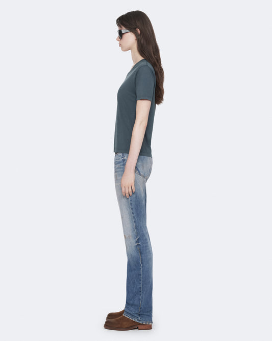 TINT LIGHT INDIGO Color Nat Low Slim Jeans from AllSaints
