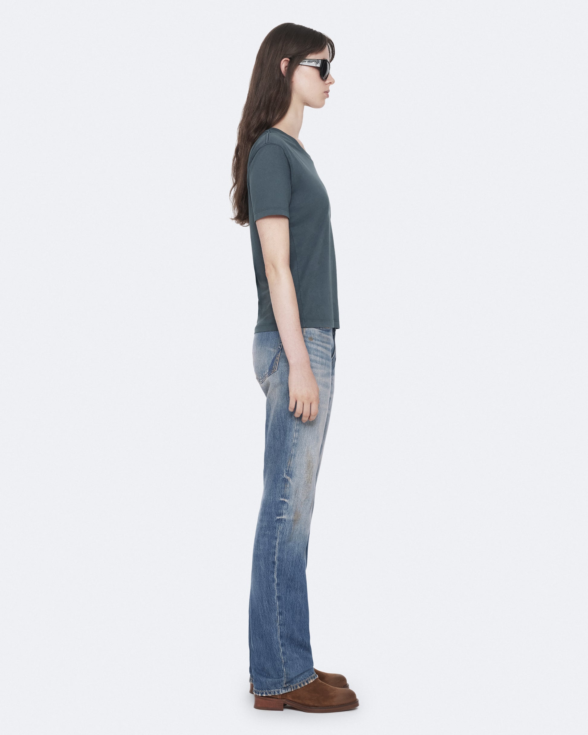 TINT LIGHT INDIGO Color Nat Low Slim Jeans from AllSaints