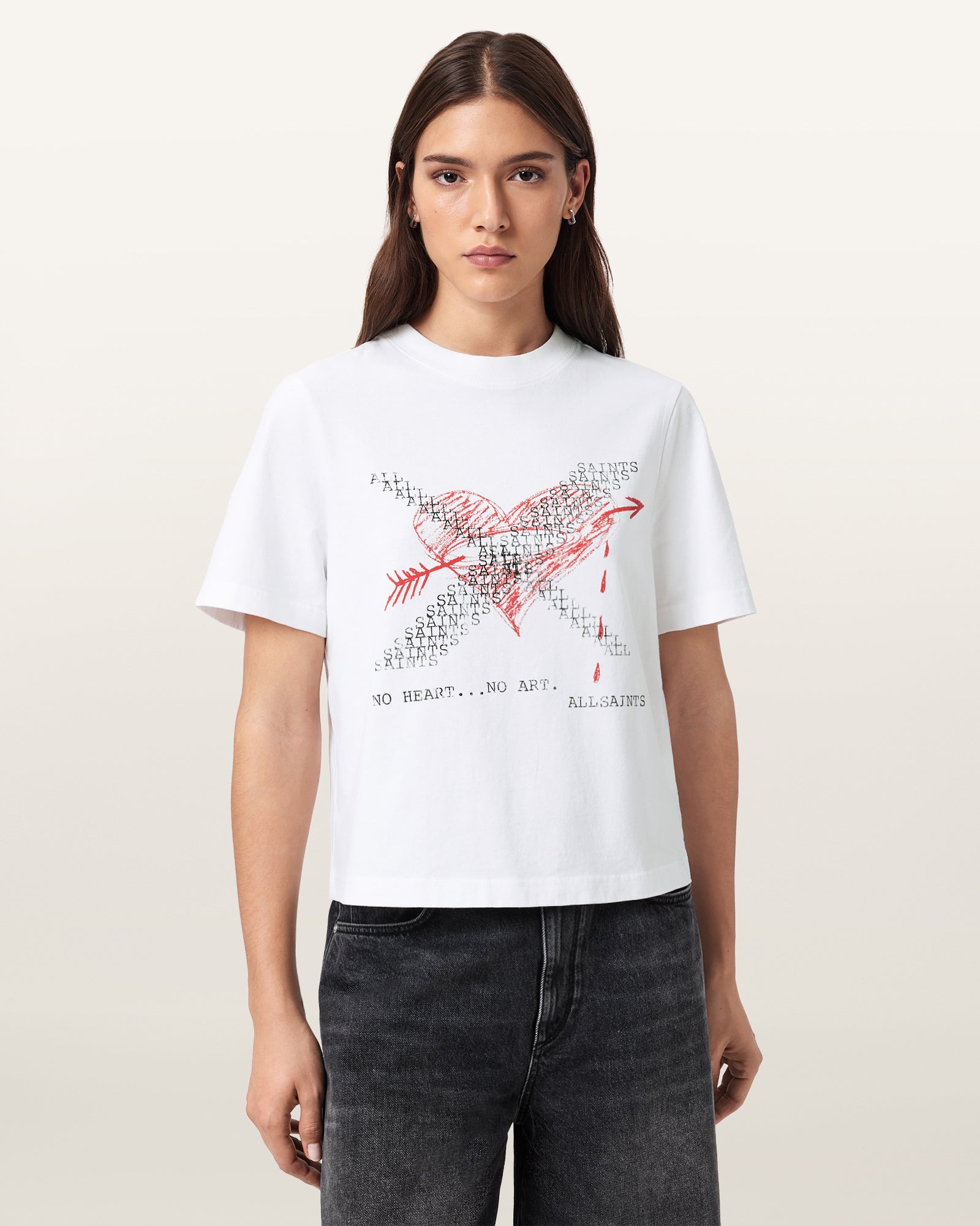 White Color Heartache Lisa Tee from AllSaints