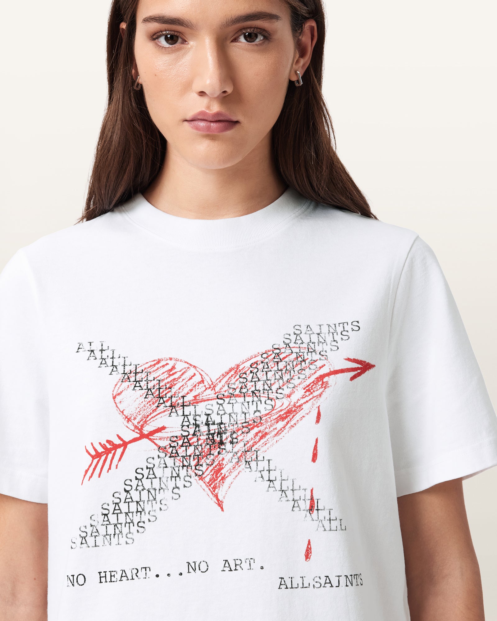 White Color Heartache Lisa Tee from AllSaints