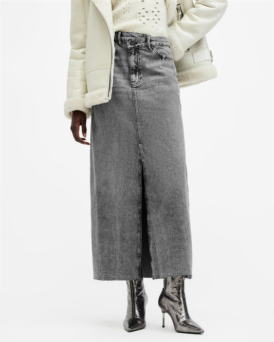 Noir Maxi Denim Skirt