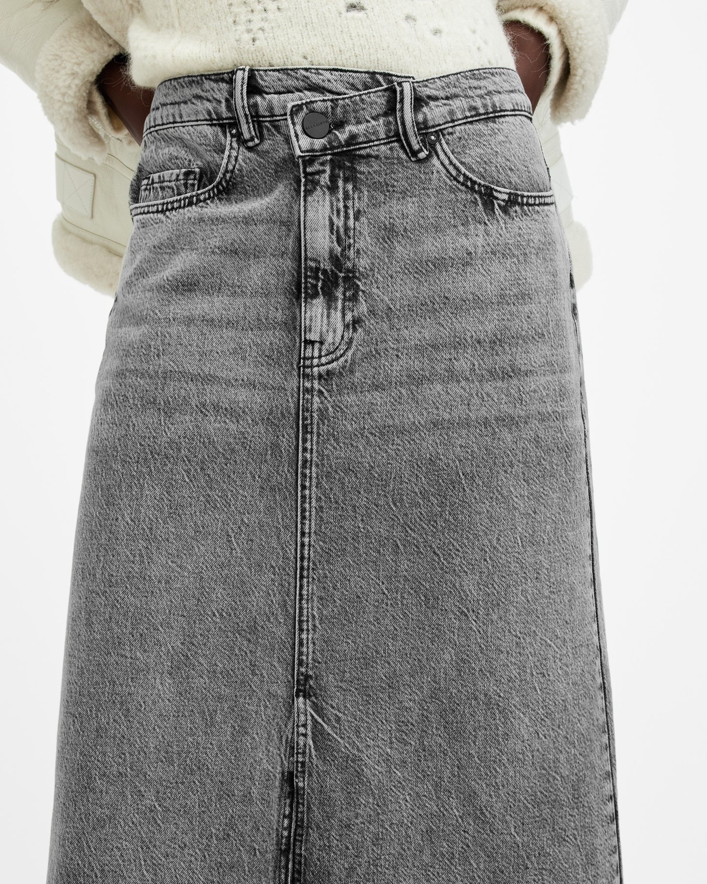 Noir Maxi Denim Skirt