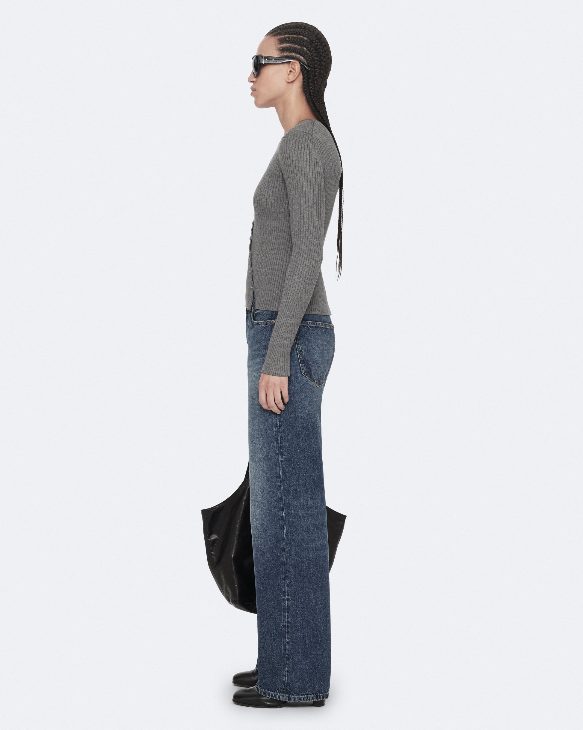 Grey Marl Color Cruz Button Through Cardigan from AllSaints