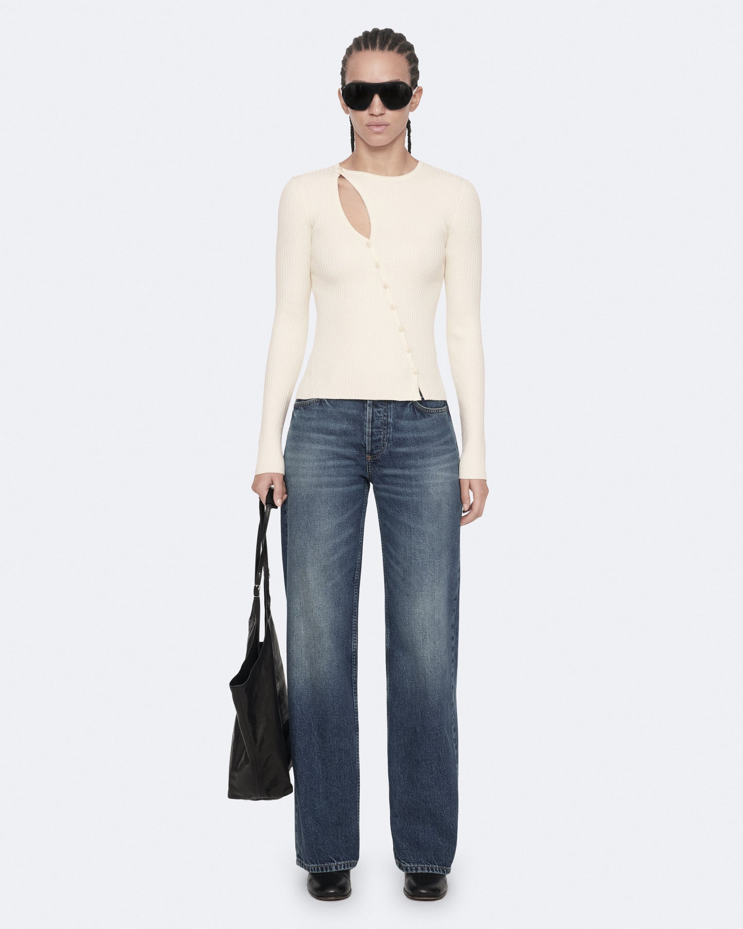 Chalk White Color Cruz Button Through Cardigan from AllSaints