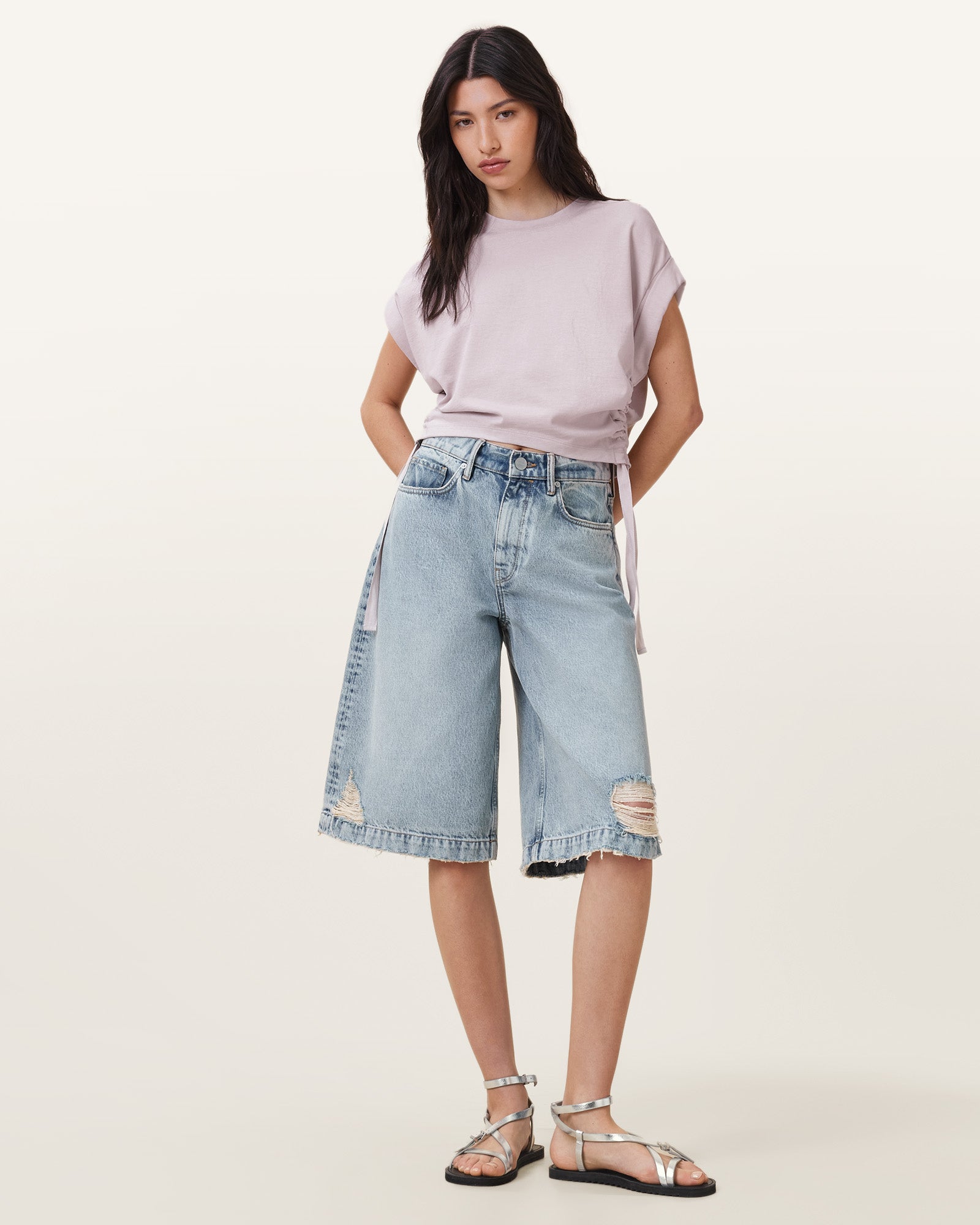 LILAC ASH PINK Color Mira Tee from AllSaints