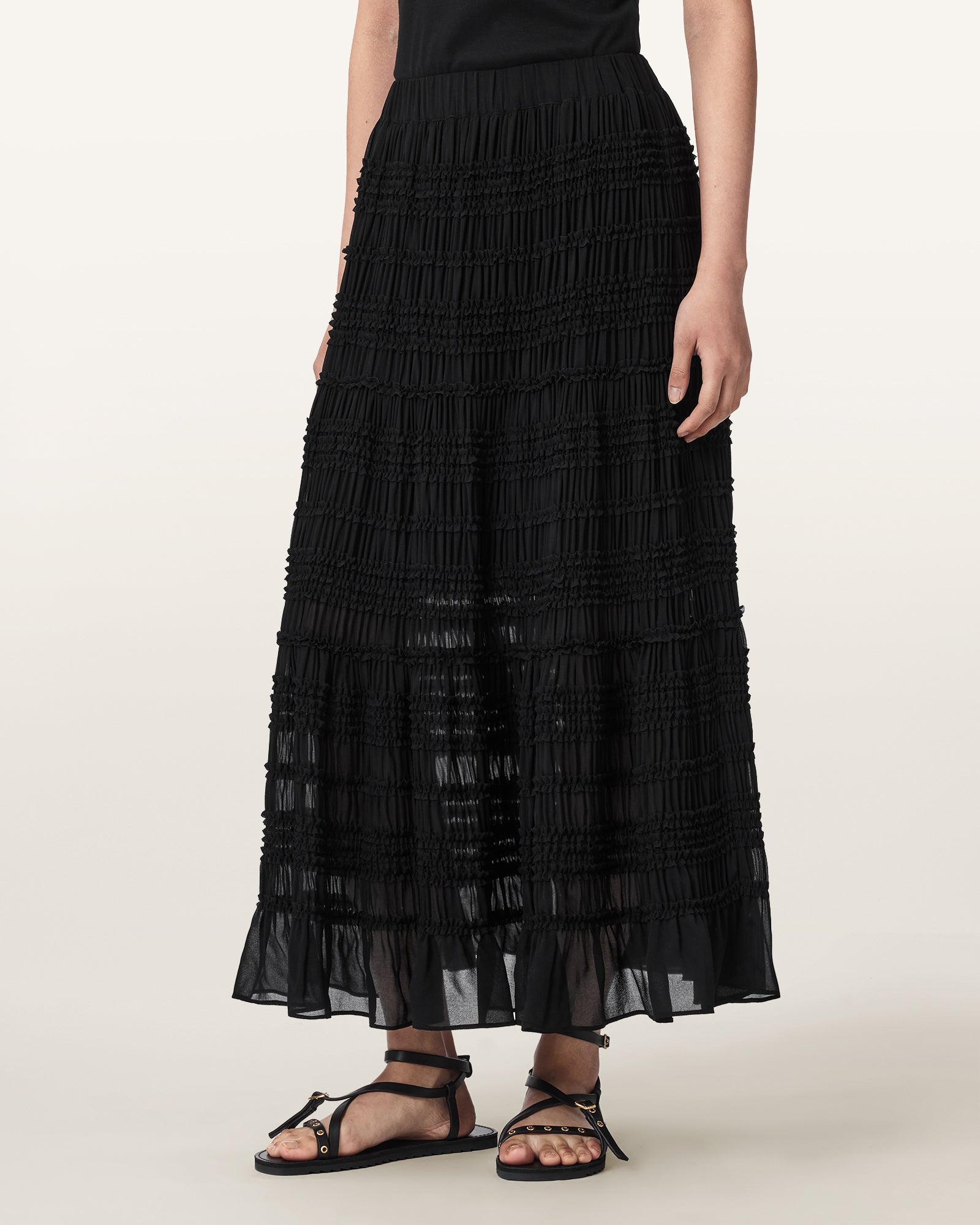 Black Color Lotus Skirt from AllSaints