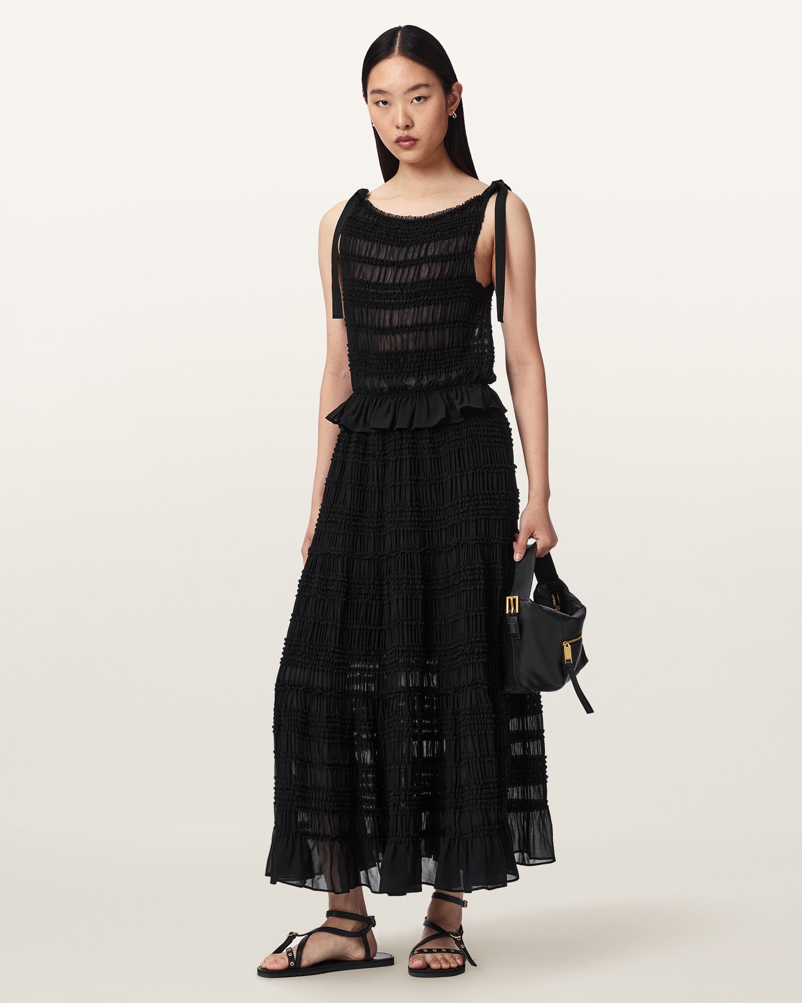 Black Color Lotus Skirt from AllSaints