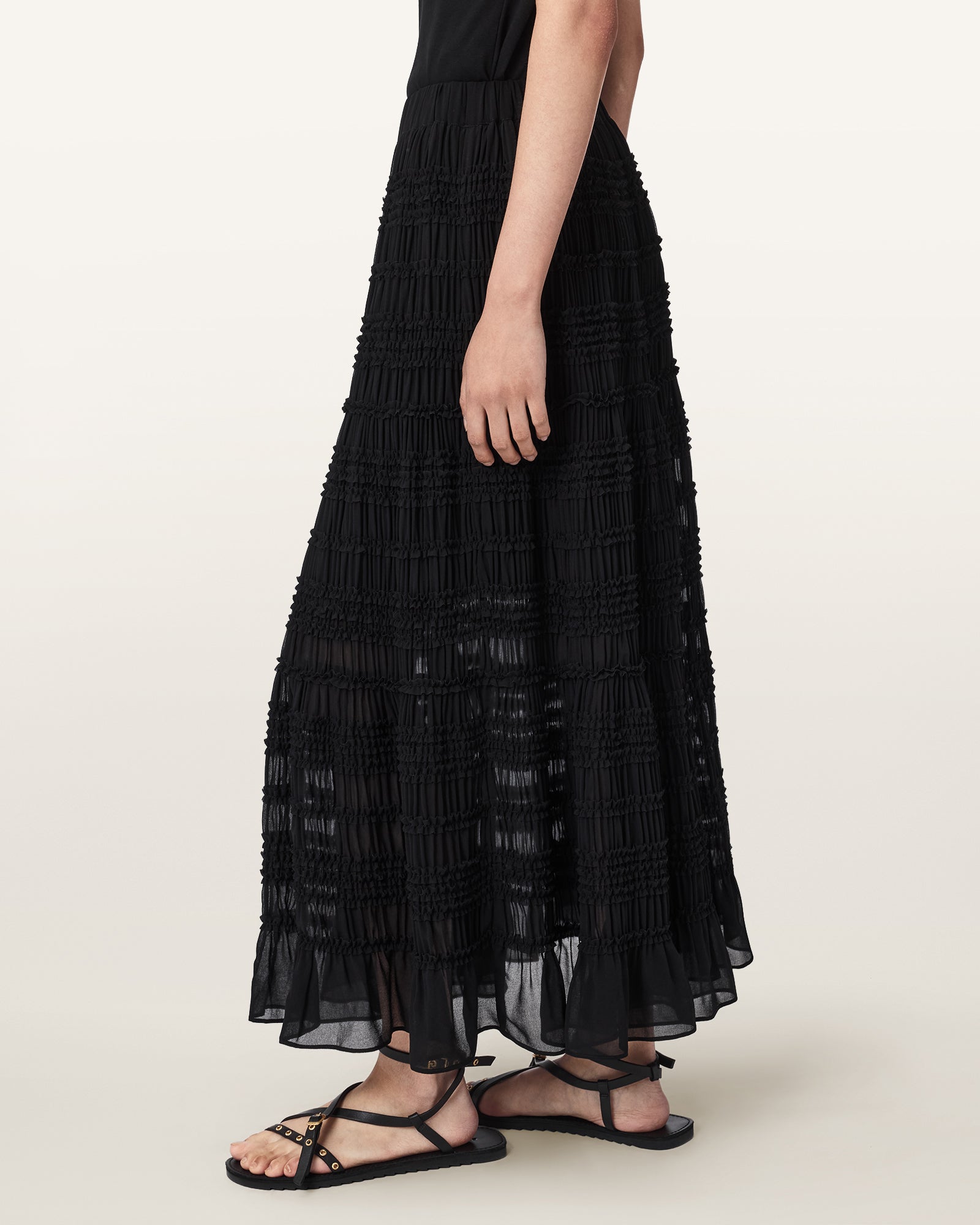 Black Color Lotus Skirt from AllSaints