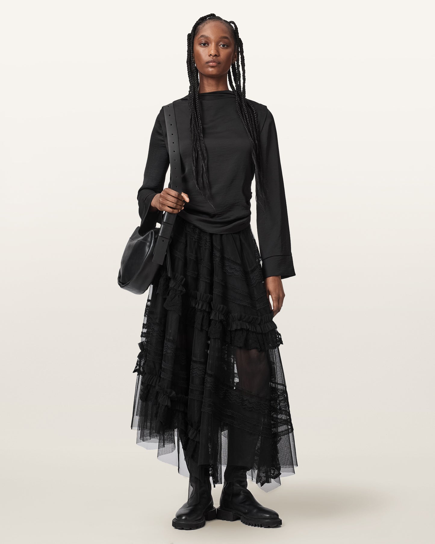Black Color Jen Textile Skirt from AllSaints