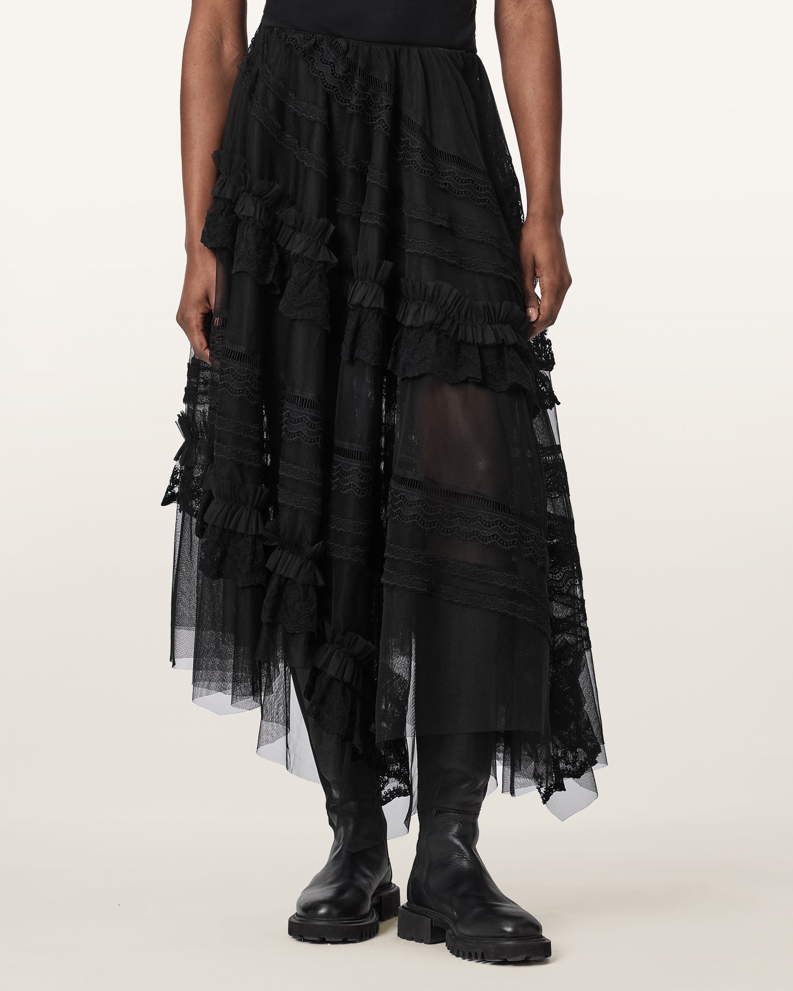 Black Color Jen Textile Skirt from AllSaints