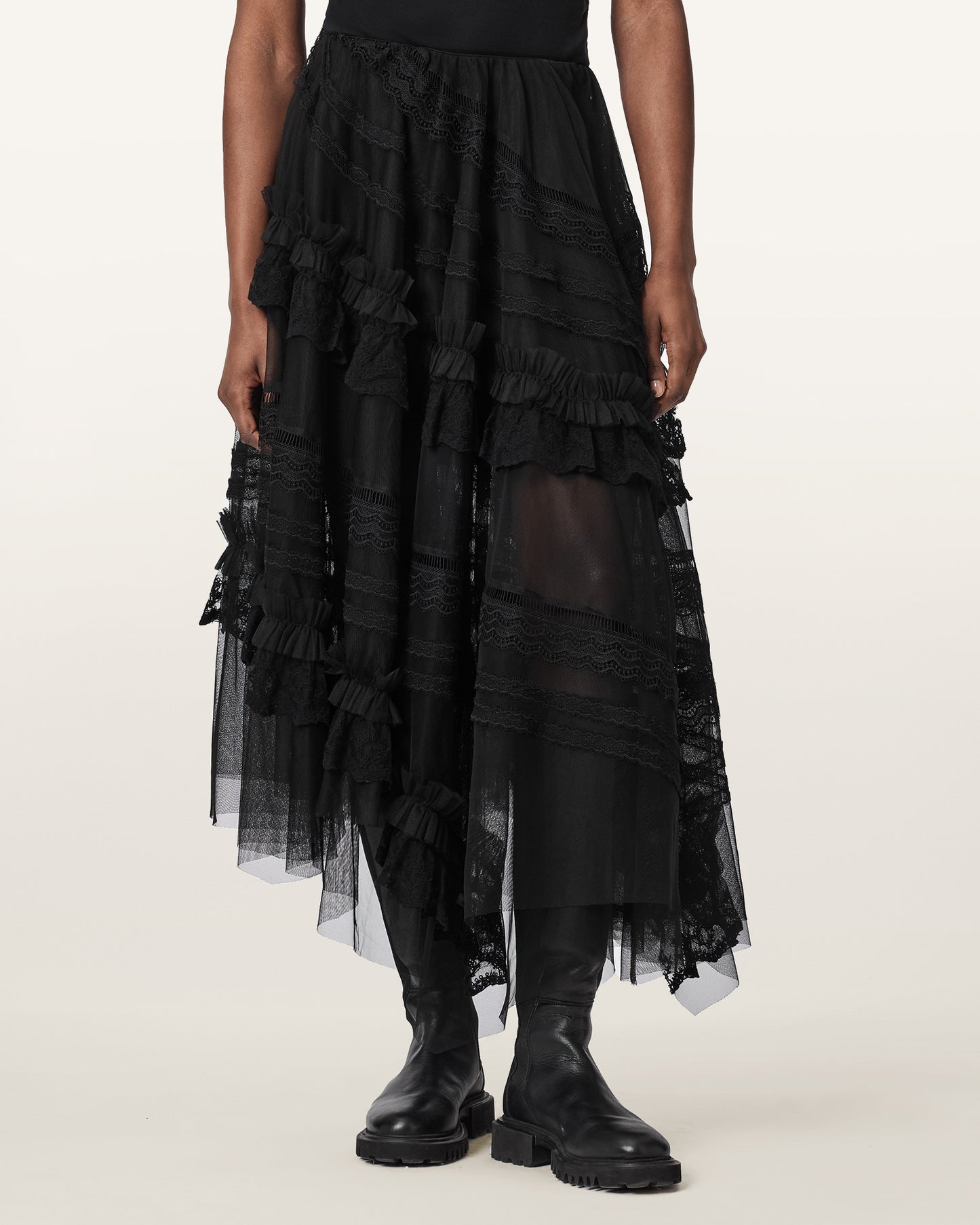 Black Color Jen Textile Skirt from AllSaints