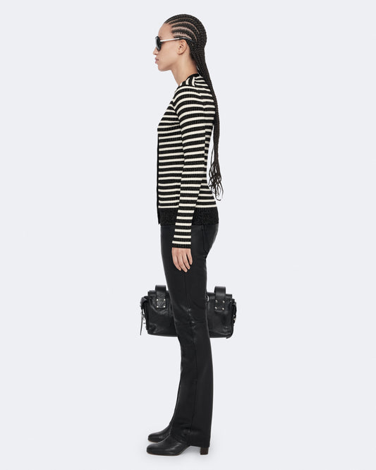 BLACK/CHALK WHITE Color Kay Stripe Cardigan from AllSaints