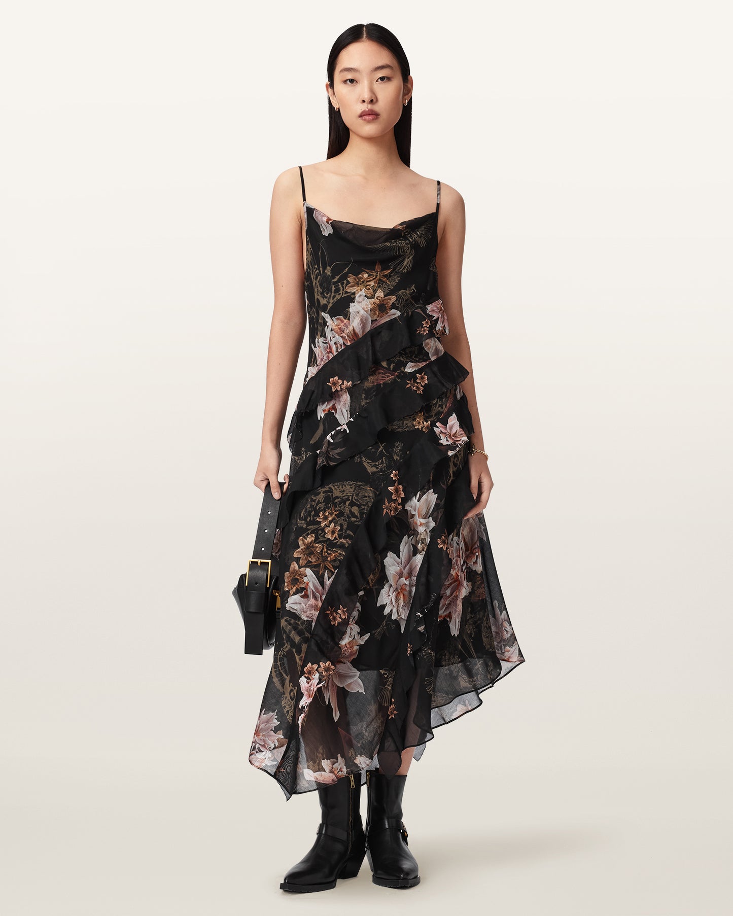 CRYSTAL BLACK Color Ruth Dress from AllSaints