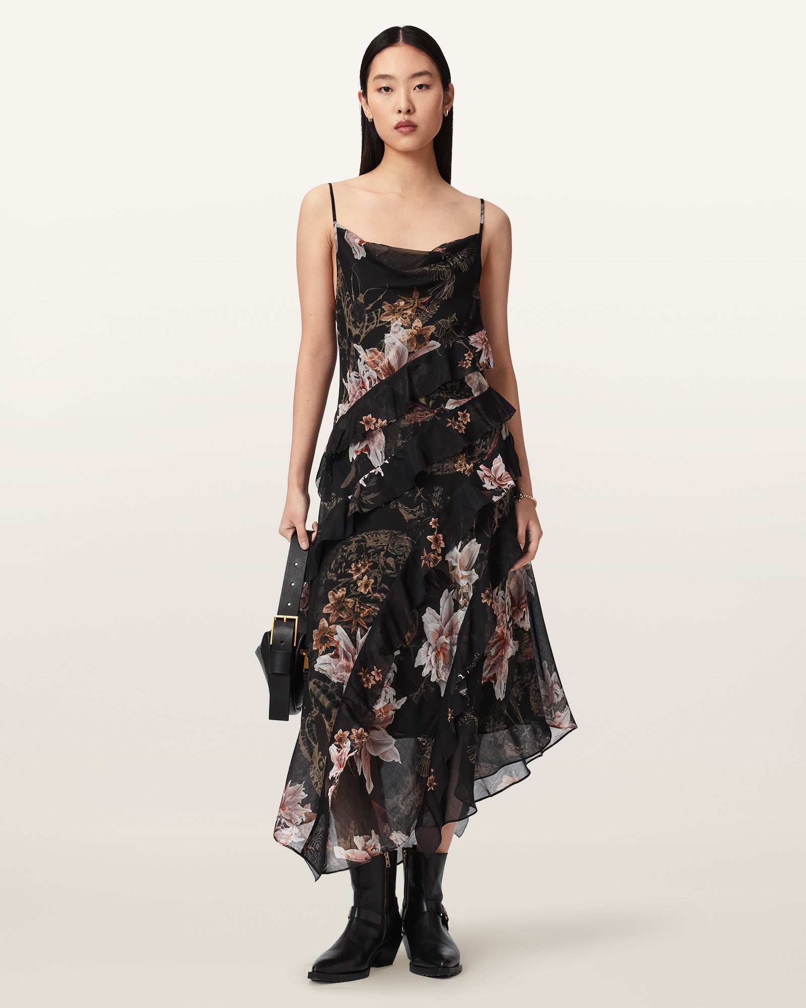 CRYSTAL BLACK Color Ruth Dress from AllSaints