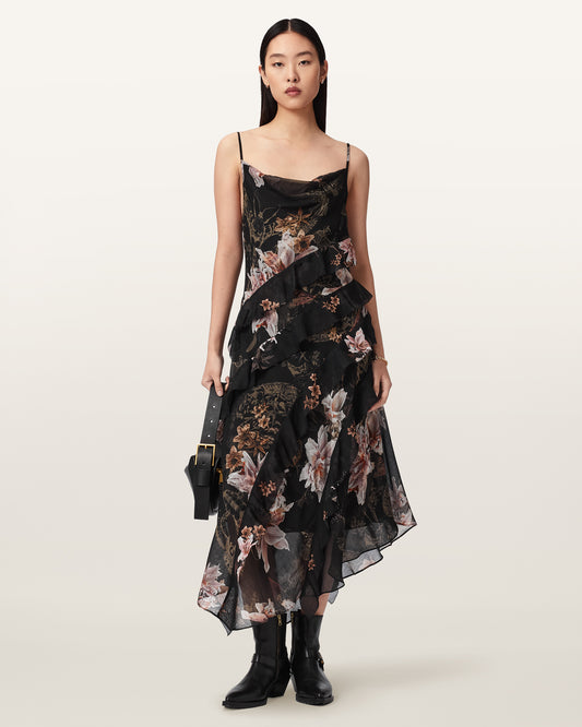 CRYSTAL BLACK Color Ruth Dress from AllSaints