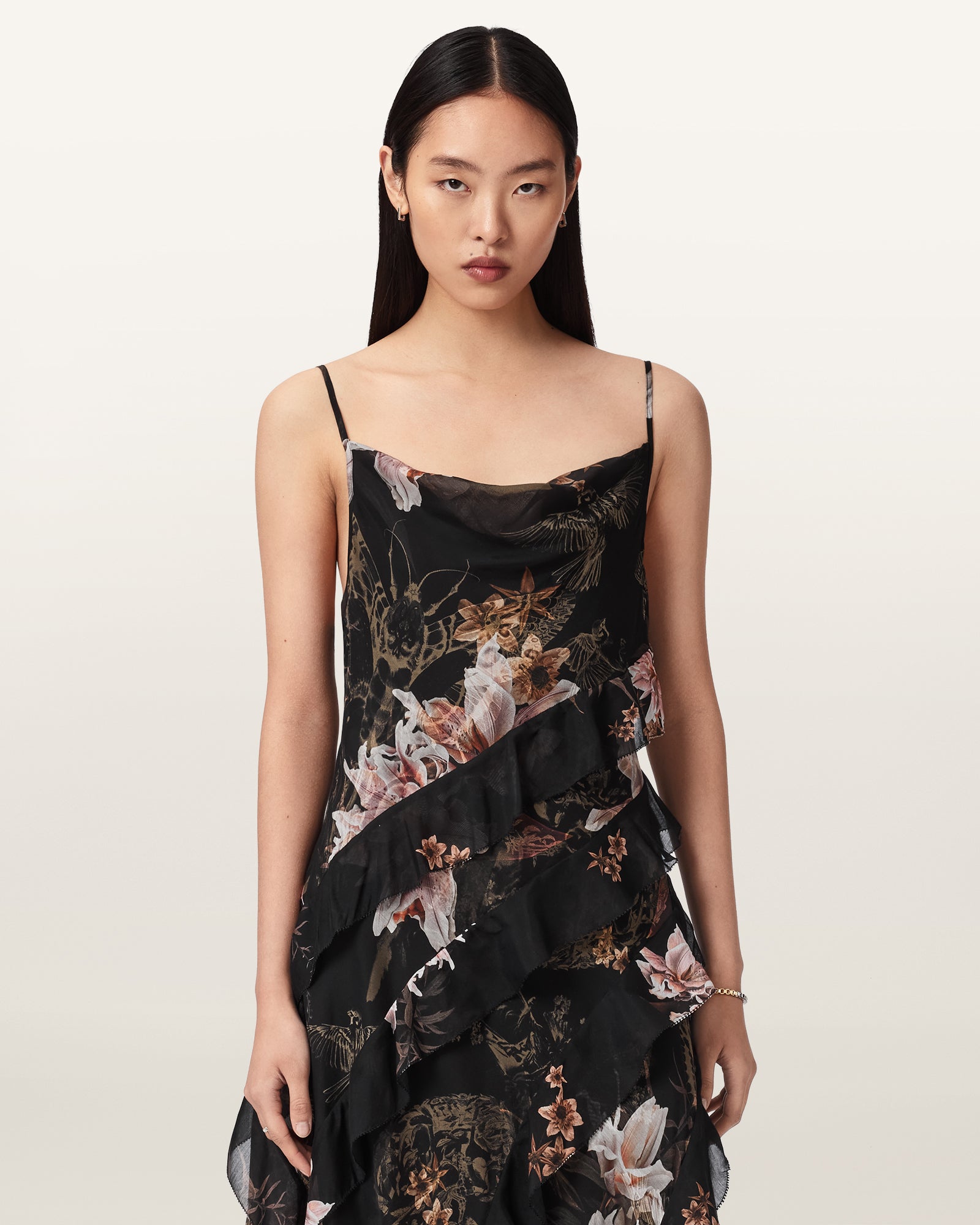 CRYSTAL BLACK Color Ruth Dress from AllSaints