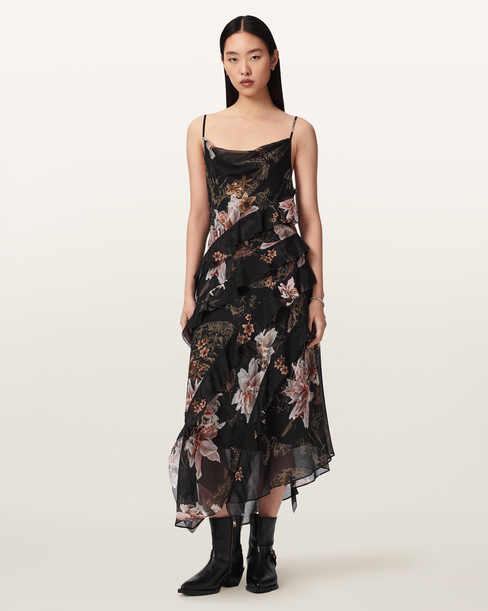 CRYSTAL BLACK Color Ruth Dress from AllSaints