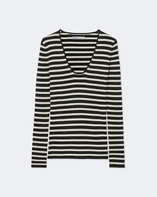 Kay Stripe V Neck Jumper