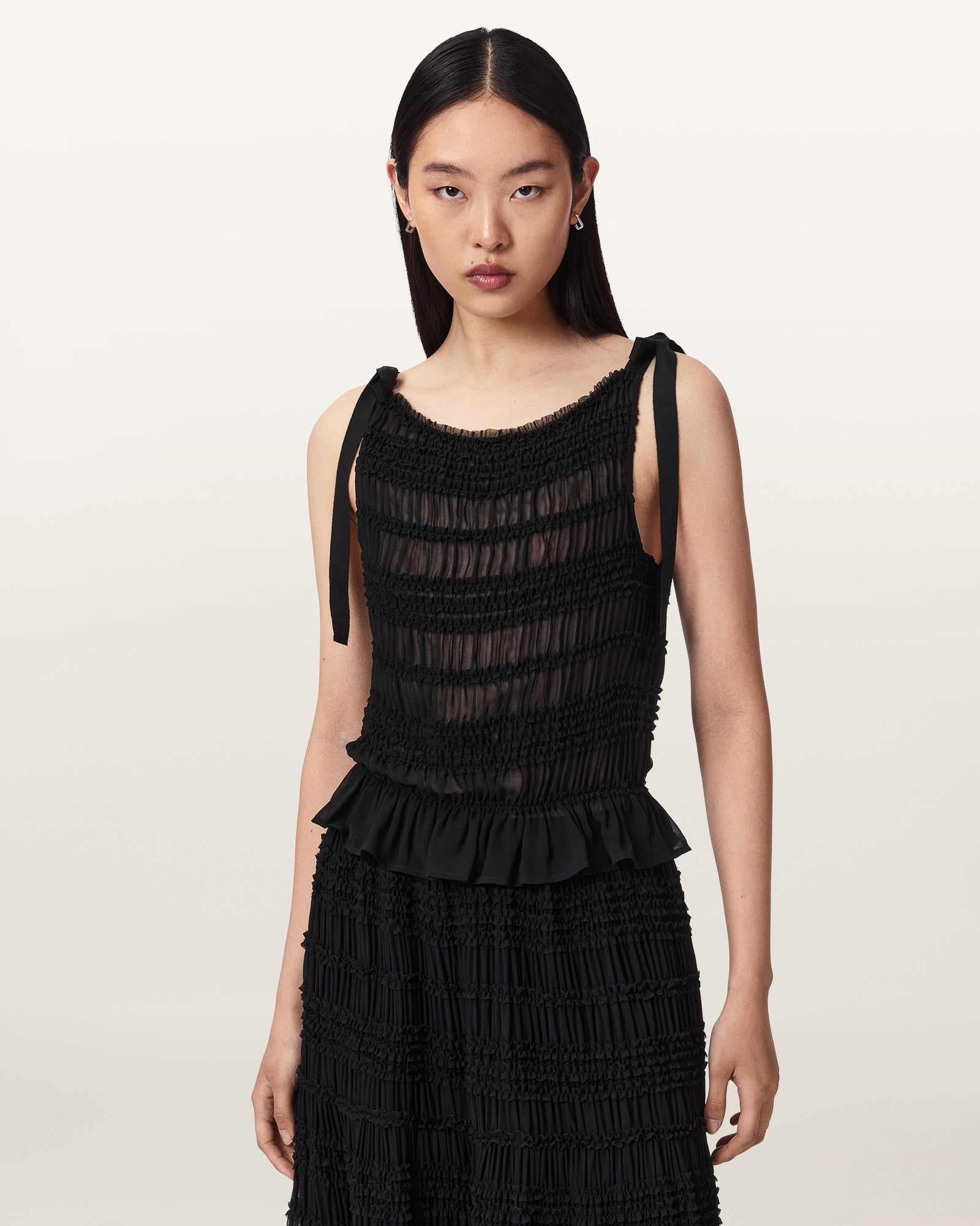 Black Color Lotus Top from AllSaints