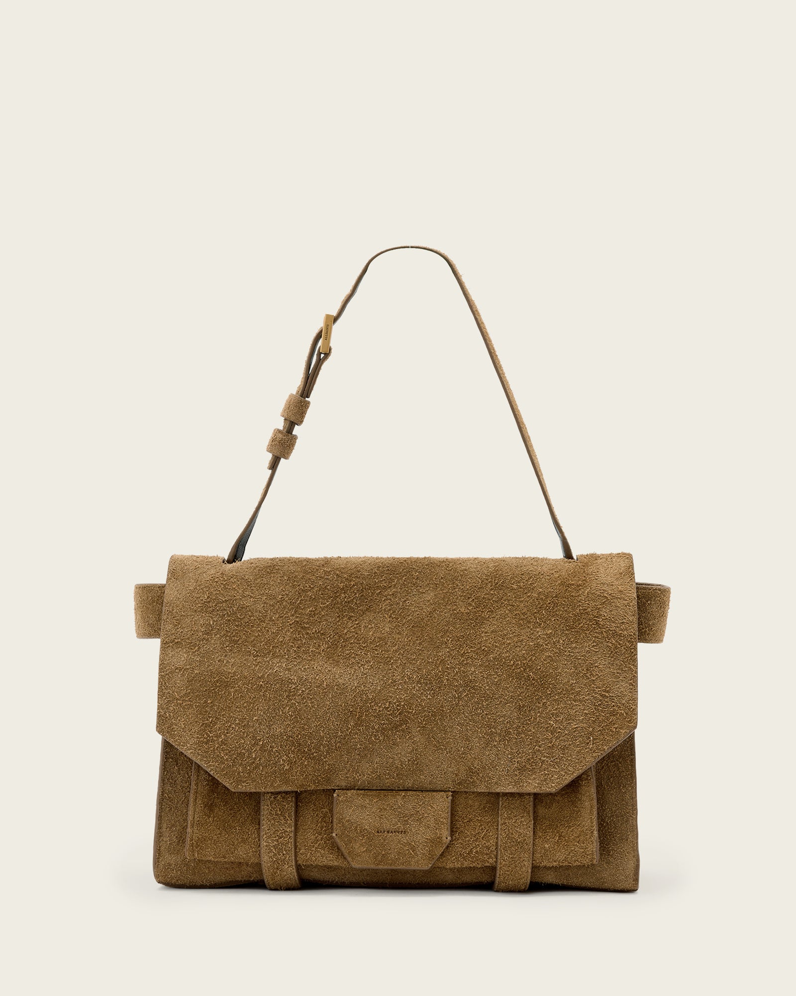 Biscuit Brown Color Ursa Suede Satchel from AllSaints