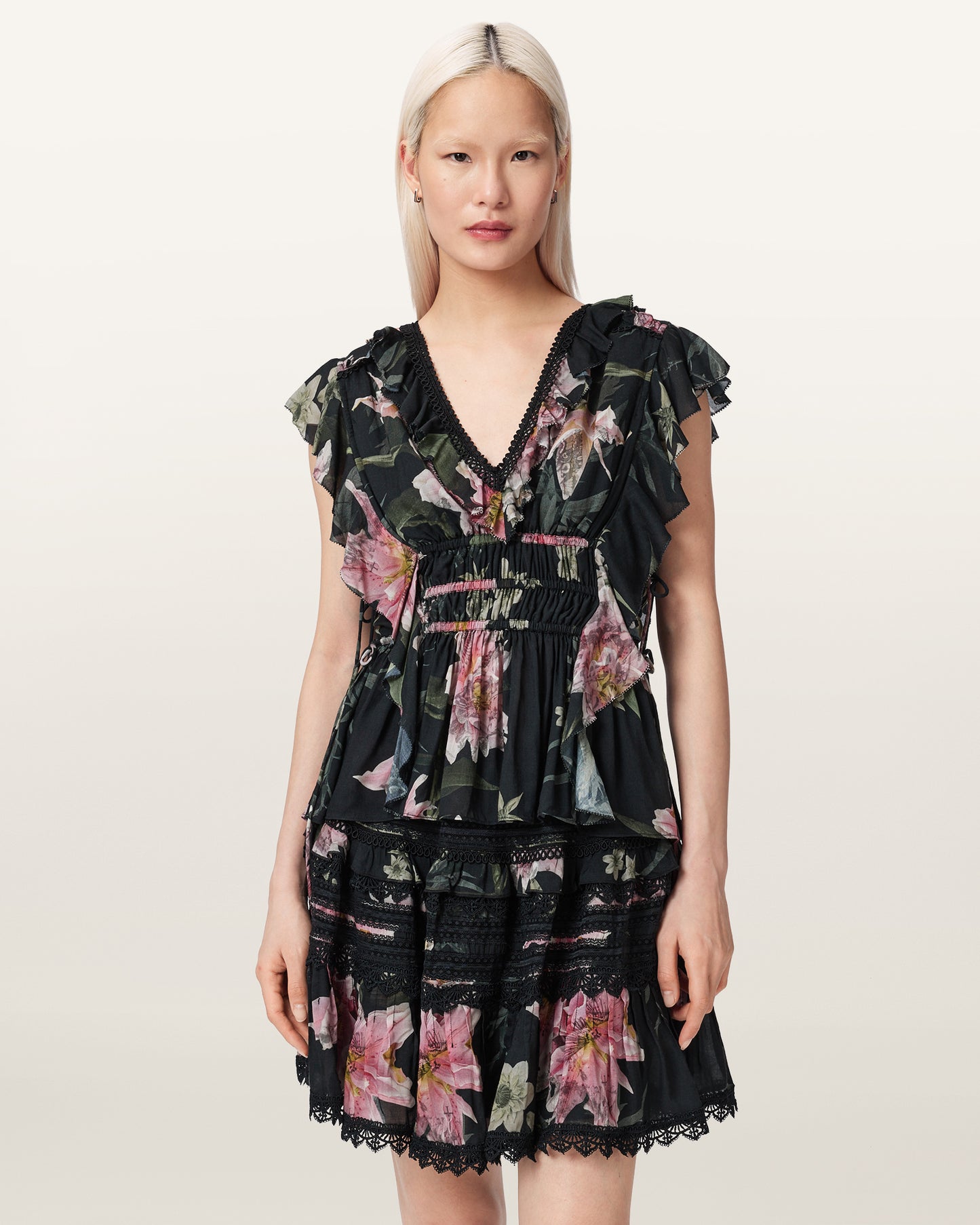 CRYSTAL BLACK Color Canto Top from AllSaints