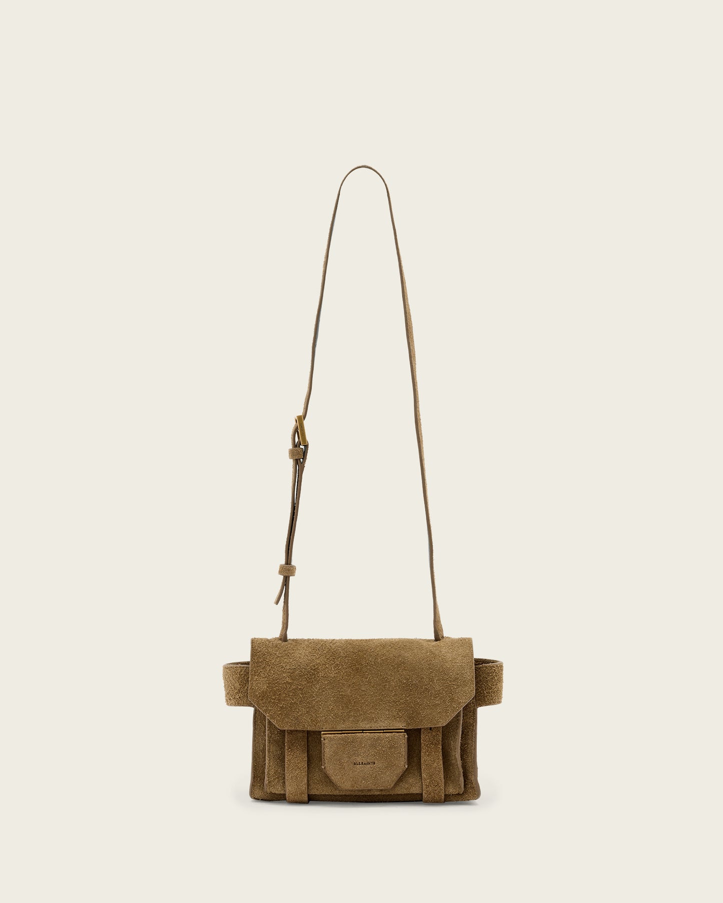 Biscuit Brown Color Ursa Mini Suede Crossbody Bag from AllSaints