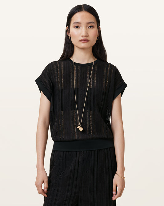 Black Color Giana Crochet Tank from AllSaints