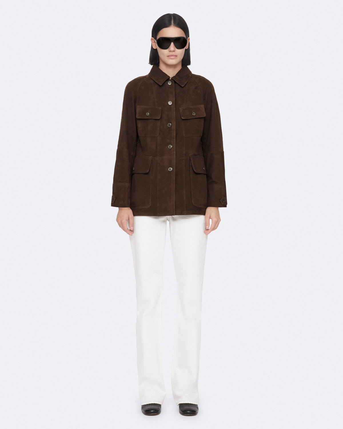 Fango Brown Color Roiya Suede Jacket from AllSaints
