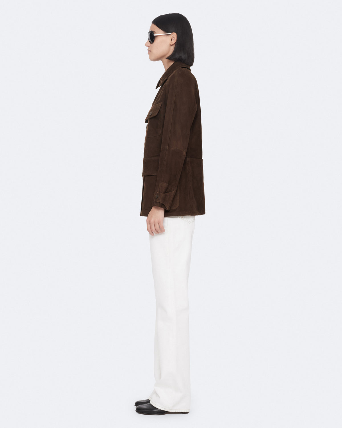 Fango Brown Color Roiya Suede Jacket from AllSaints