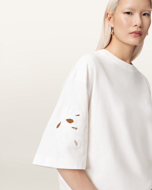 Optic White Color Lola Amelie Tee from AllSaints