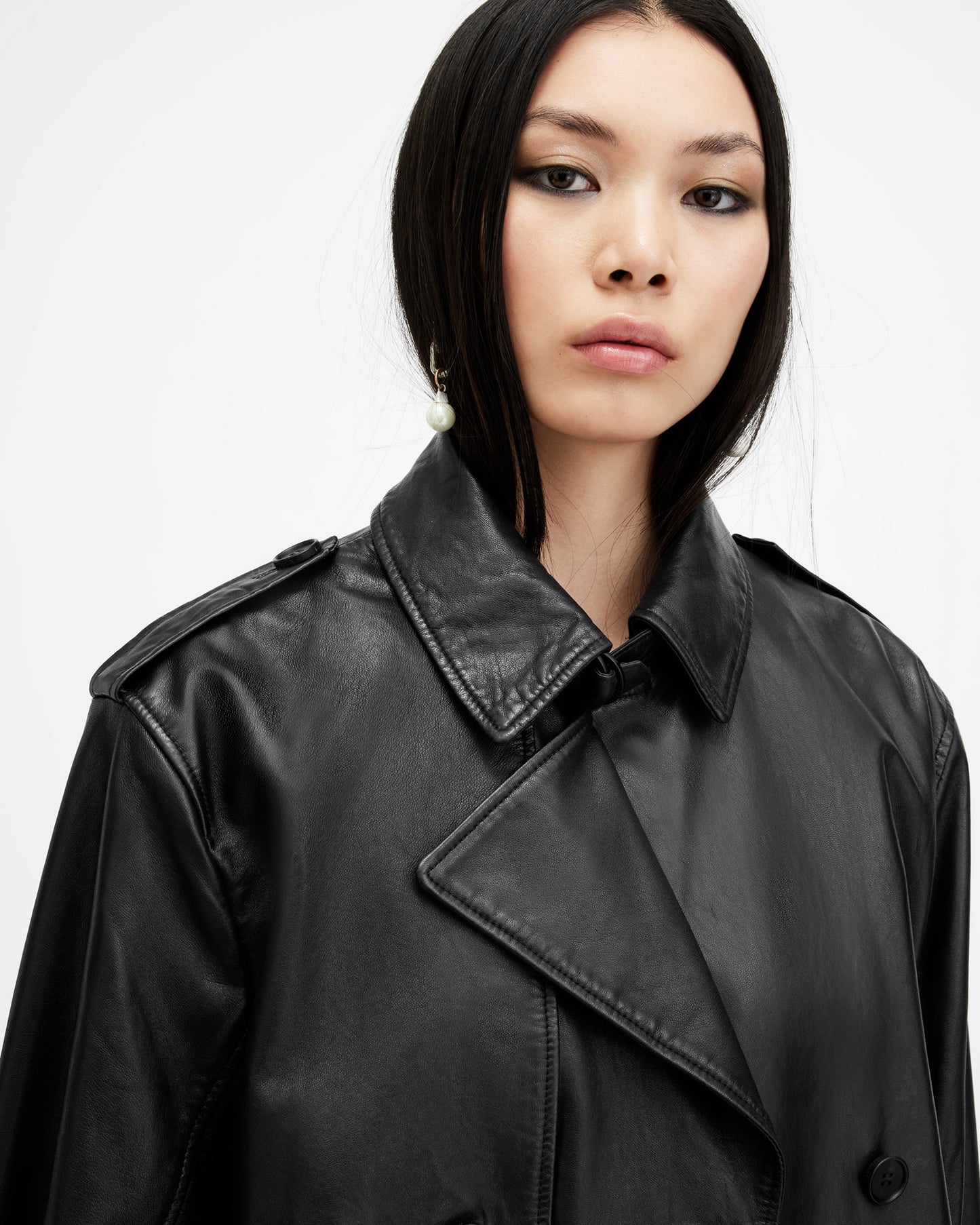 Hendry Crop Leather Trench