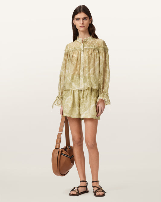 JOANNE GOLD GREEN Color Delphine Shirt from AllSaints