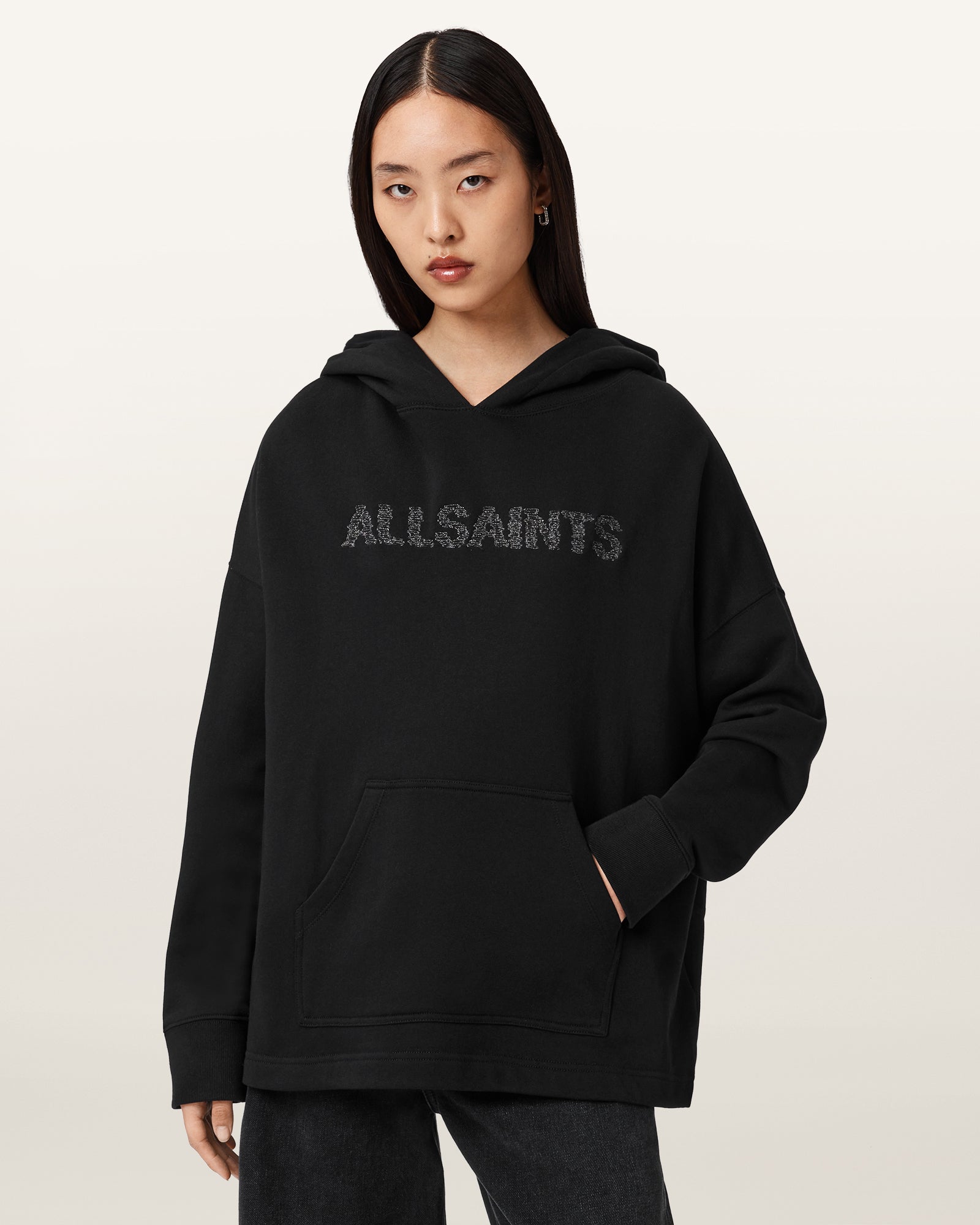 Black Color Pins Ettienne Hoody from AllSaints