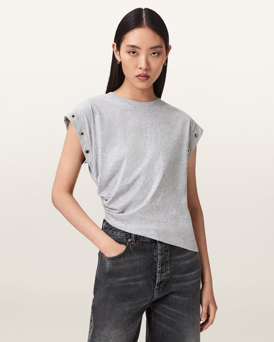 Grey Marl Color Eloise Tee from AllSaints