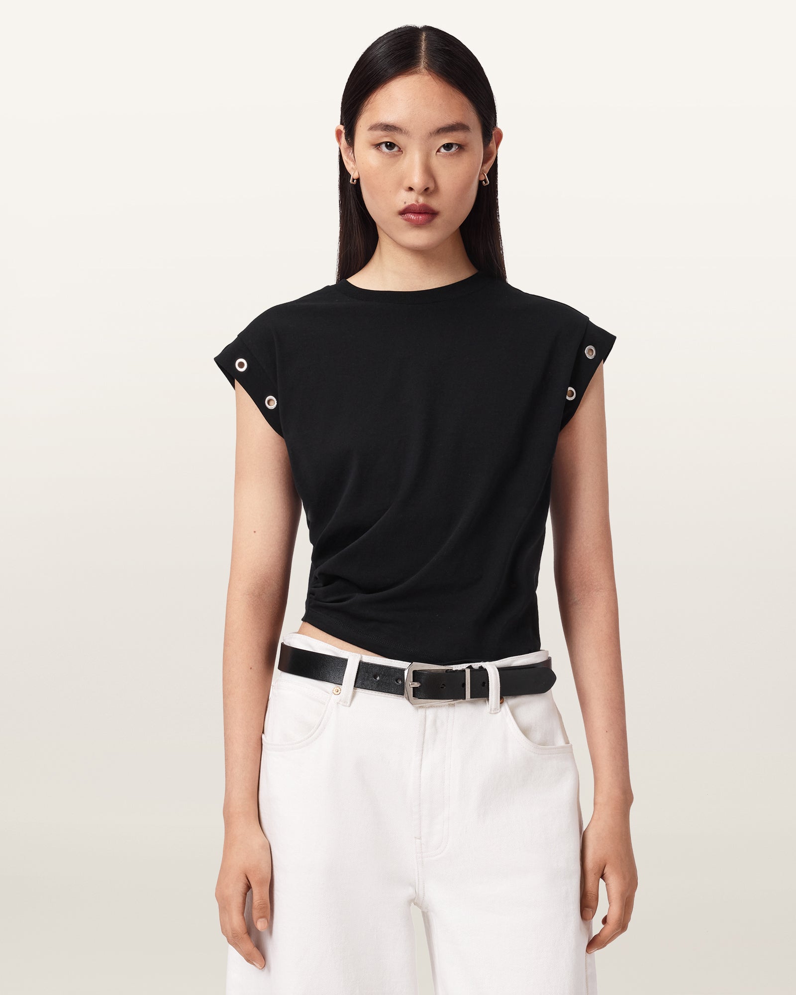 Black Color Eloise Tee from AllSaints