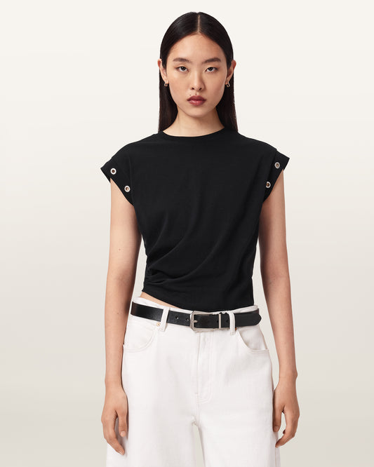 Black Color Eloise Tee from AllSaints