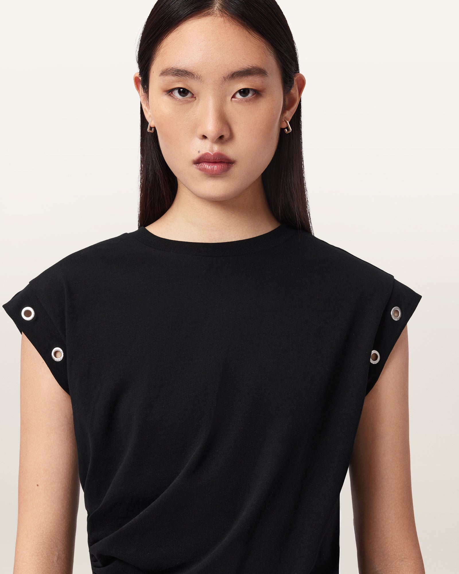 Black Color Eloise Tee from AllSaints
